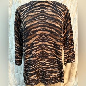 Talbots tiger stripe Audrey cashmere sweater size large